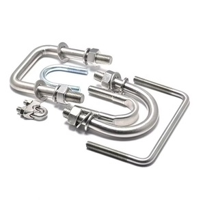 Mạ kẽm <span class=keywords><strong>u</strong></span>-loại Bolt Carbon thép không gỉ phẳng <span class=keywords><strong>U</strong></span> bu lông với các loại hạt DIN 3570 Metric Hệ thống đo lường vít - Product Image 1