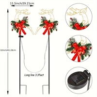 Lampes LED étanches en forme de rennes de Noël à piquer dans le sol, silhouettes de cerfs en métal pour la décoration de jardin et de pelouse en période des fêtes