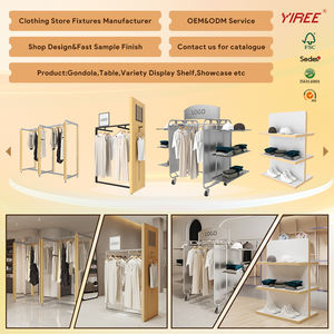 Accesorios de tienda minorista de ropa estante de acero Altura ajustable en forma de H soporte de exhibición de ropa para tienda - Product Image 2