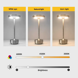 Cảm biến cảm ứng tại chỗ điốt phát sáng, thủ công kim loại, đèn bàn nhôm trang trí cà phê và chiếu sáng nhà hàng - Product Image 6