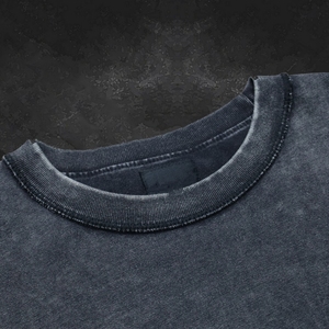 Camisetas personalizadas de cuello redondo, estilo streetwear, de hombros caídos, gruesas, lisas, 100% algodón, extragrandes, con efecto lavado, para hombre. - Product Image 5
