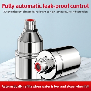 Válvula de bola flotante angular de acero inoxidable, válvula hidráulica automática de control de nivel de agua 1/2 3/4, válvula de cierre impermeable de baja presión - Product Image 1