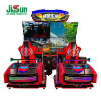 Nouvelle machine de jeu de simulation de course à double écran en métal de 55 pouces à pièces avec 1 an de garantie pour les centres de divertissement