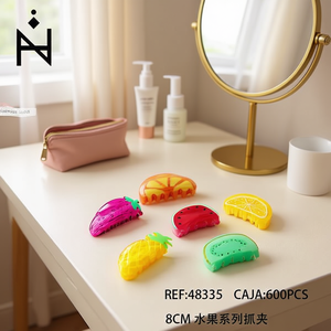 Fermacapelli a forma di artiglio della serie Fruit da 8 cm, accessori per capelli per donne e ragazze - Product Image 3