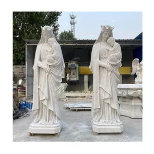 Escultura de mármol de tamaño real, Estatua de la Virgen María, estatua de mármol blanco