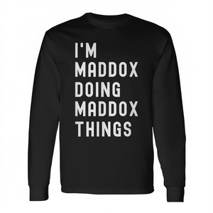 เสื้อยืดแขนยาว Maddox สีดำ แบบยูนิเซ็กส์ สำหรับผู้ใหญ่ คอกลม สำหรับกิจกรรมส่งเสริมการขาย พิมพ์ลายด้วยเทคนิคซิลค์สกรีน - Product Image 3