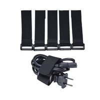 20 correas de amarre de cable de gancho y bucle de nailon negro de 350 mm correas de cincha reutilizables correas de almacenamiento