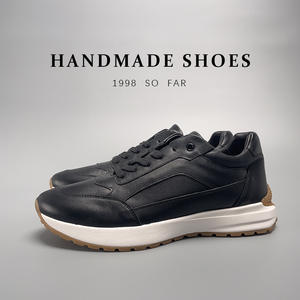 Chaussures de sport décontractées pour homme, noires, avec doublure en mesh, augmentant la taille, style skate, baskets personnalisées pour hommes, logo OEM, style basketball - Product Image 2