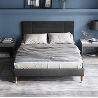 Lit capitonné Queen/King de haute qualité Structure métallique rembourrée confortable fer réglable pour les meubles de maison de chambre à coucher de filles