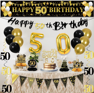 Guirnalda de Banderines para Fiesta de <span class=keywords><strong>Cumpleaños</strong></span> Número 50/<span class=keywords><strong>55</strong></span>, Decoración Colgante, Globos de Papel de Aluminio del 0 al 9, Centro de Mesa de Panal, Adorno para Pastel, Suministros para Fiestas - Product Image 3