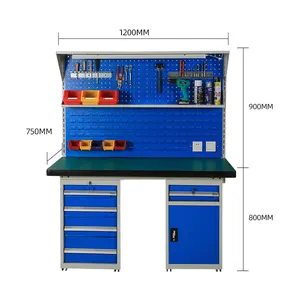 Modern design high quality heavy duty industrial metal cheap workshop workbench with drawers