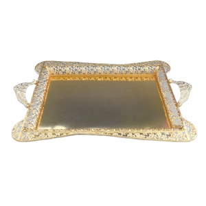 Plateau à fruits en métal plaqué or, style indien, pour mariage, avec poignée - Product Image 4