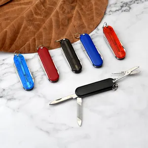 2023 nuovo prodotto 3 in 1 pieghevole coltello tascabile regalo portachiavi Multi strumento forbici multifunzione Mini coltello da tasca per esterni