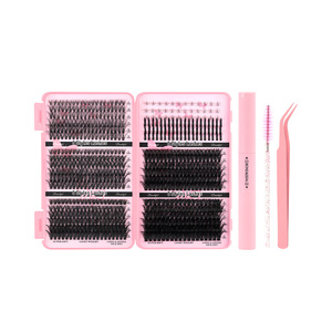 <span class=keywords><strong>Cils</strong></span> <span class=keywords><strong>individuels</strong></span> segmentés, styles mixtes, <span class=keywords><strong>cils</strong></span> naturels transparents, vaporeux, bouclés et volumineux - Product Image 2