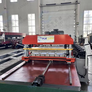 Full-automatic Color-coated Steel Roof <b>Tile</b> Roll Forming <b>Machine</b> with Engine Pump Bearing Motor Gearbox 380V 0.3-0.8mm Thickness - Product Image 2