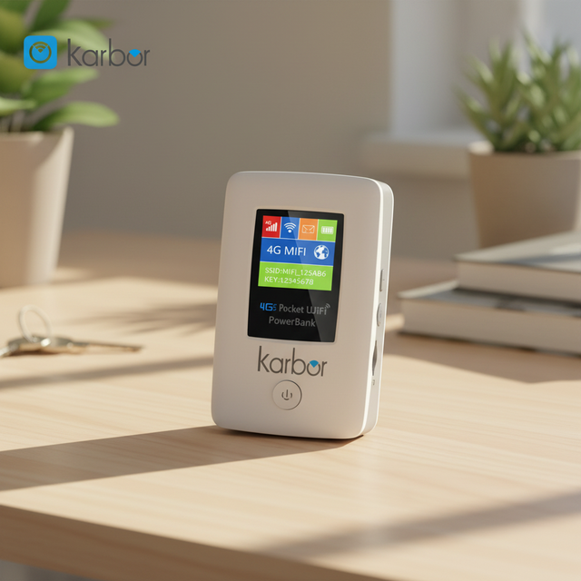 Karbor 4G LTE Mobile Hotspot WiFi6 Router 6000mAh Battery Pocket SIM Card Support RJ45 WAN LAN 300Mbps Mini WiFi VoIP QoS