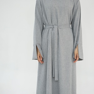 Loriya femmes islamique Abaya-été décontracté modeste robe avec ceinture lin Polyester tissu moyen-orient Style Abaya 2025 B2B <span class=keywords><strong>Store</strong></span> - Product Image 5