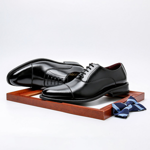 Chaussures en cuir pour hommes, chaussures de ville pour hommes, chaussures Oxford en cuir véritable, chaussures formelles à talon rehaussé, chaussures en cuir de style britannique - Product Image 3