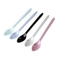 Cuillère en plastique jetable colorée de 19 cm de long pour la crème glacée, le pudding, le dessert, la cuisine