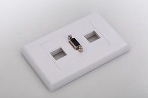 Screwless Úc <span class=keywords><strong>VGA</strong></span> tấm Tường với <span class=keywords><strong>2</strong></span> cổng <span class=keywords><strong>Keystone</strong></span> lỗ trắng tấm Tường - Product Image 3