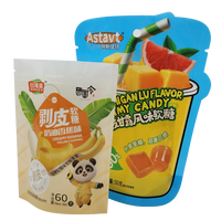 Sachet d'emballage alimentaire personnalisé découpé sur mesure en couleur, pochette en plastique refermable pour fruits, bonbons et snacks croustillants
