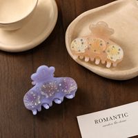 Pince à cheveux YJL au design unique haut de gamme en acétate, nouvelle pince requin moyenne taille avec strass colorés et coquille, logo personnalisable