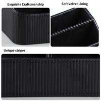 Boîte d'organisation de bureau en cuir PU avec 4 compartiments, support de stockage de papeterie de bureau pour stylos, à distance, à la maison et au travail