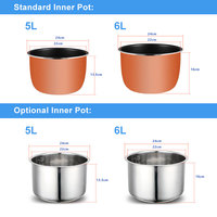 Appareil électroménager intelligent, autocuiseur multifonction 6L 1000W pour soupe, viande, steak, tout-en-un, cuiseur à riz électrique en acier inoxydable