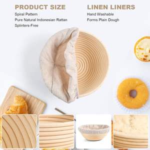 Cesta de Fermentación Europea de Ratán Hecha a Mano, Utensilios de Cocina, Accesorios para Pan de Campo, Molde - Product Image 3