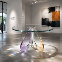 Table d'appoint/finale en cristal K9 irisé, design Art Déco sculptural, pour mariage et décoration intérieure, mobilier de luxe moderne