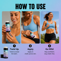 Stick anti-frottement personnalisé pour les bras, sans talc, contrôle des odeurs, protection contre les irritations, baume anti-frottement pour la randonnée et la gym