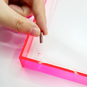 Cadre <span class=keywords><strong>photo</strong></span> en acrylique transparent double face, à suspendre au mur et à poser <span class=keywords><strong>sur</strong></span> table pour affiches et œuvres d'art, décoration néon colorée personnalisée - Product Image 6