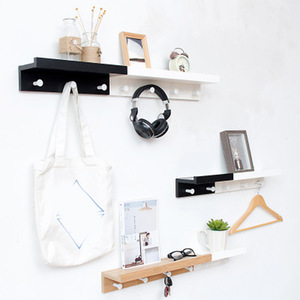 Wooden <b>Wall</b> <b>Mounted</b> Towel Rack With <b>Shelf</b> For Bathroom Or Entryway Storage And Display - Product Image 4