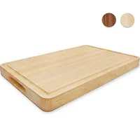 Large Reversible Maple Wood Cutting Board with Handles and Juice Groove