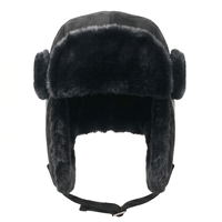 Chapeau d'hiver chaud en similicuir avec cache-oreilles en fourrure, coupe-vent, style aviateur, avec sangle sous le menton, pour le ski, la neige et les activités de plein air pour hommes