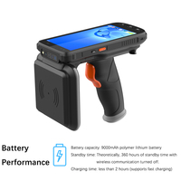 Escáner de código de barras y código QR y NFC UHF RFID de largo alcance Lector de computadora de mano Android PDA resistente en stock