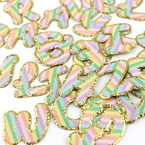Nouvelle lettre patchs fer sur bricolage université grec lettre maquillage sac accessoires arc-en-ciel couleur anglais lettres <span class=keywords><strong>Alphabet</strong></span> de a à Z - Product Image 3