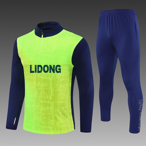 Half Zipper Pullover Football Training Suit Set Light Board Long Sleeve Jersey Autumn Winter Outfit <b>Knitted</b> Sportswear - Product Image 4