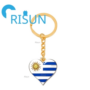 Llavero de esmalte personalizado al por mayor con mapa de Uruguay y Montevideo, bandera del sol, estilo Gaucho, recuerdo de viaje tropical, regalo - Product Image 2