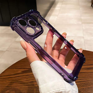 Quattro angoli contro la caduta copertura trasparente per IPhone17 16 15 Pro Max 11 <span class=keywords><strong>12</strong></span> 13 <span class=keywords><strong>Mini</strong></span> 14 Plus PC + TPU custodia posteriore - Product Image 1