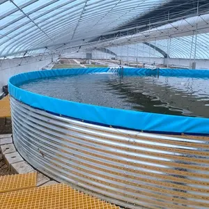 Lembar galvanis mendukung kolam ikan dengan lapisan PVC tangki pertanian ikan melingkar