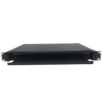 Panel Tambal Serat Optik Dudukan Rak 1U, Serat Optik ODF 24 Port 24 Core OEM SC LC FC / UPC/APC Rakitan