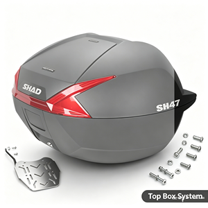 <span class=keywords><strong>Porte</strong></span>-bagages arrière robuste pour moto et ensemble de coffre arrière étanche universel pour moto avec support de fixation - Product Image 2