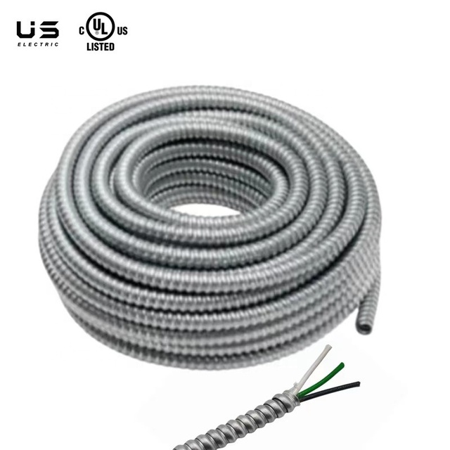 UL Certified Fire-Resistant AC/MC Armored Power Cable with Copper Conductor Aluminum-Metal Clad Electrical Insulated Ground Wire