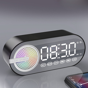 Haut-parleur sans fil Petit haut-parleur stéréo avec horloge et réveil avec détection du corps humain Mini haut-parleur portable pour la maison et l'extérieur - Product Image 5