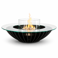 Table de foyer ronde personnalisée OEM ODM |   Cheminée sans fumée moderne pour villa, complexe hôtelier, cour