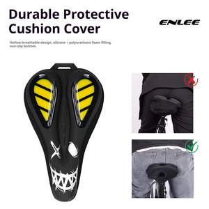 ENLEE <span class=keywords><strong>Housse</strong></span> de <span class=keywords><strong>selle</strong></span> de vélo en cuir PU durable, résistante, imperméable et antidérapante pour de longues sorties confortables <span class=keywords><strong>Housse</strong></span> de siège de vélo - Product Image 4