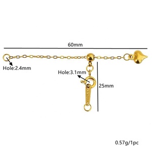 Adjustable Extension Chain Clasp Set | PVD Gold Plated Stainless Steel <b>Slider</b> Extender for DIY <b>Bracelet</b> Necklace Jewelry Making - Product Image 2