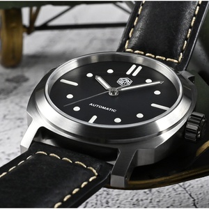 Reloj San Martin para hombre, 40mm, YN55, esfera marrón degradada, Vintage, Simple, automático, mecánico, 10 Bar, BGW-9, correa de cuero de liberación rápida - Product Image 3