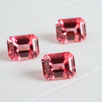 Pierres précieuses Padparadscha Sapp cultivées en laboratoire, 10*8mm, 5 carats, taille octogonale, stock en gros pour la fabrication de bijoux, haute qualité, directement de l'usine
